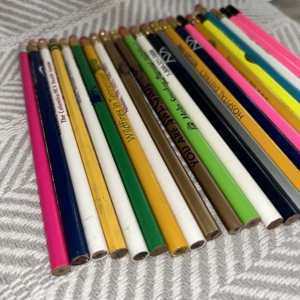 Vintage Advertising Wooden‎ Pencil Lot 1990s Tennessee Banks & Businesses C1